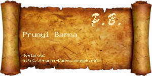 Prunyi Barna névjegykártya