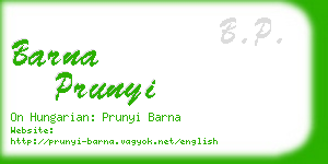 barna prunyi business card